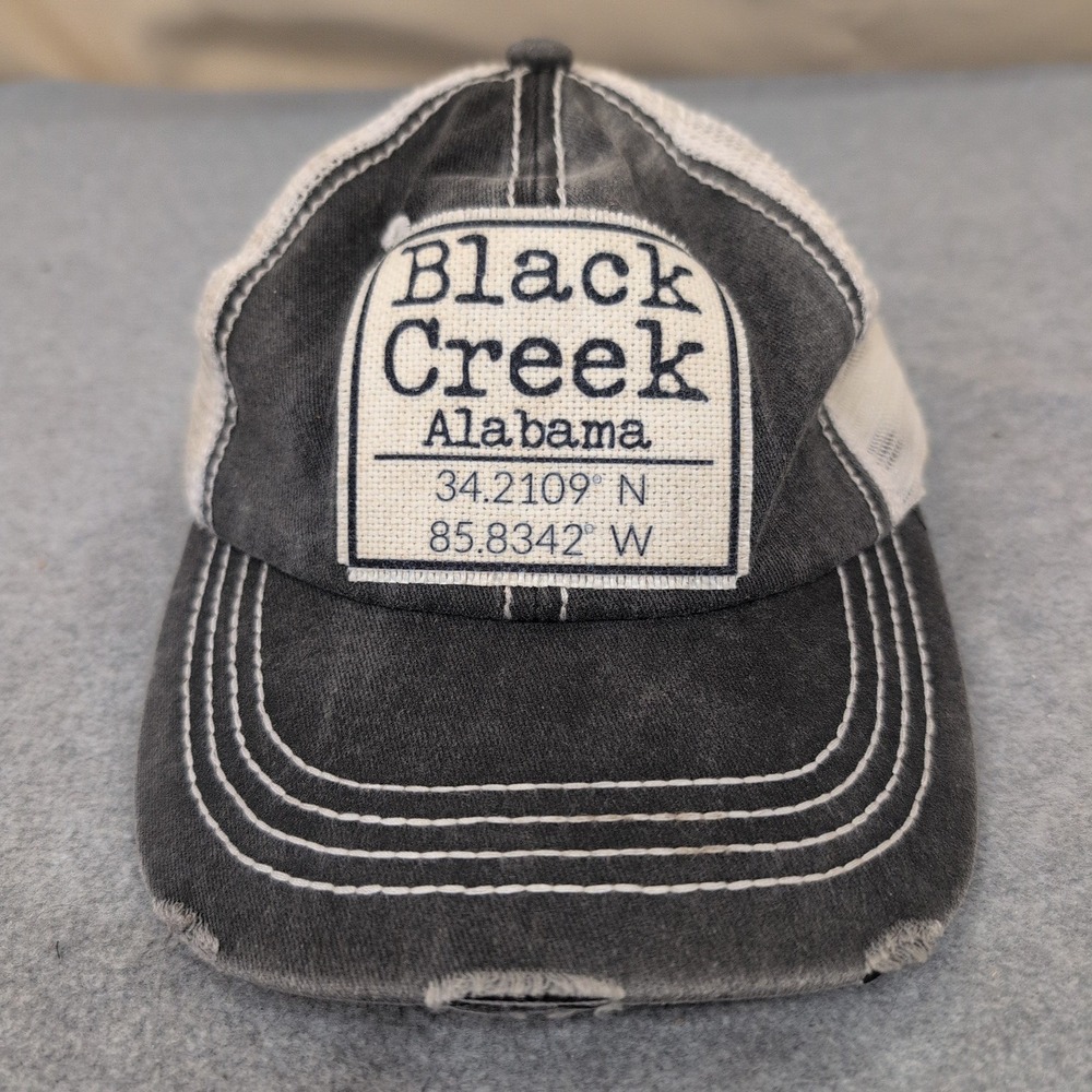 Black Creek Alabama Trucker Hat Distressed Mesh Cap Coordinates Casual - Picture 1 of 3